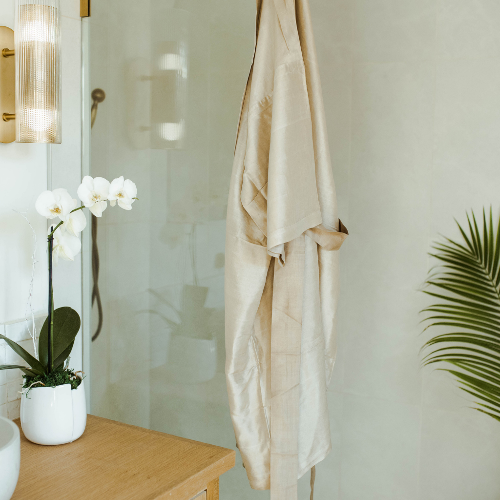 Handmade Silk Robe - Champagne