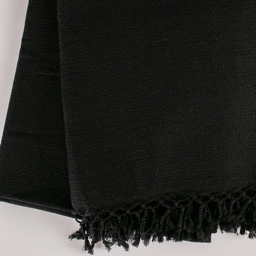 handwoven throw all black home decor