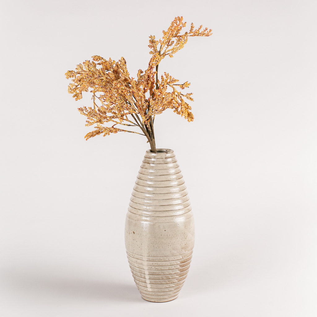 ribbed ceramic vase handmade large