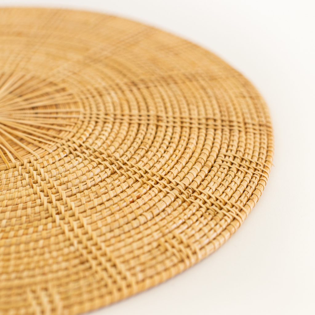 handwoven rattan placemats