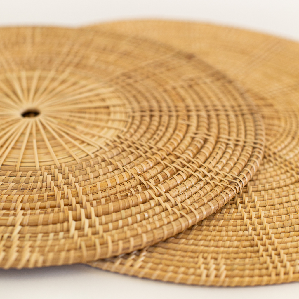 handwoven rattan placemats