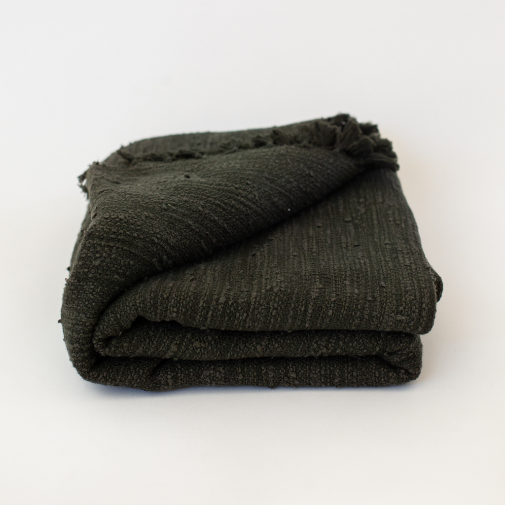 Heavy weight handmade blanket ethical production